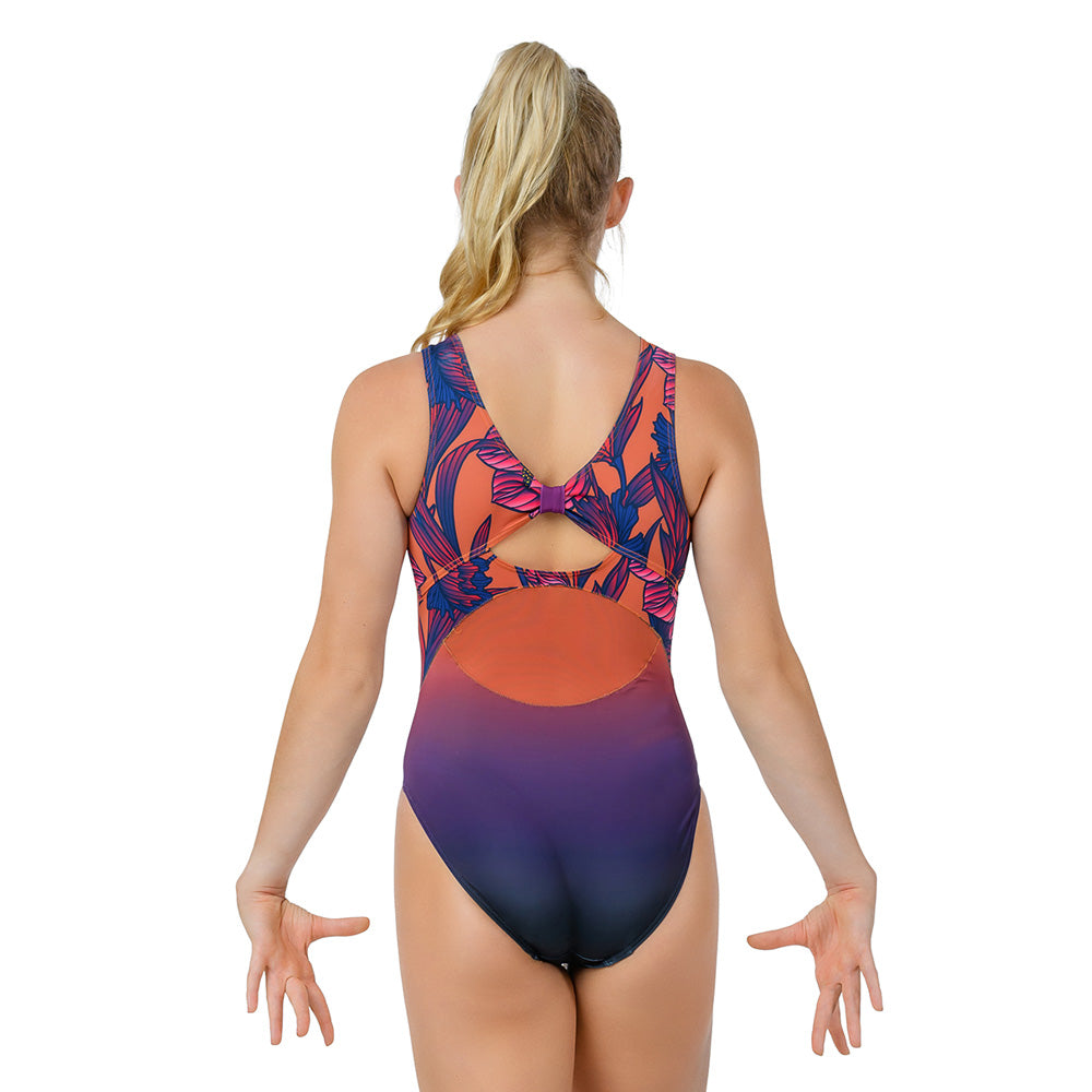 Larisa Wildflowers Sleeveless Leotard - Burnt Caramel